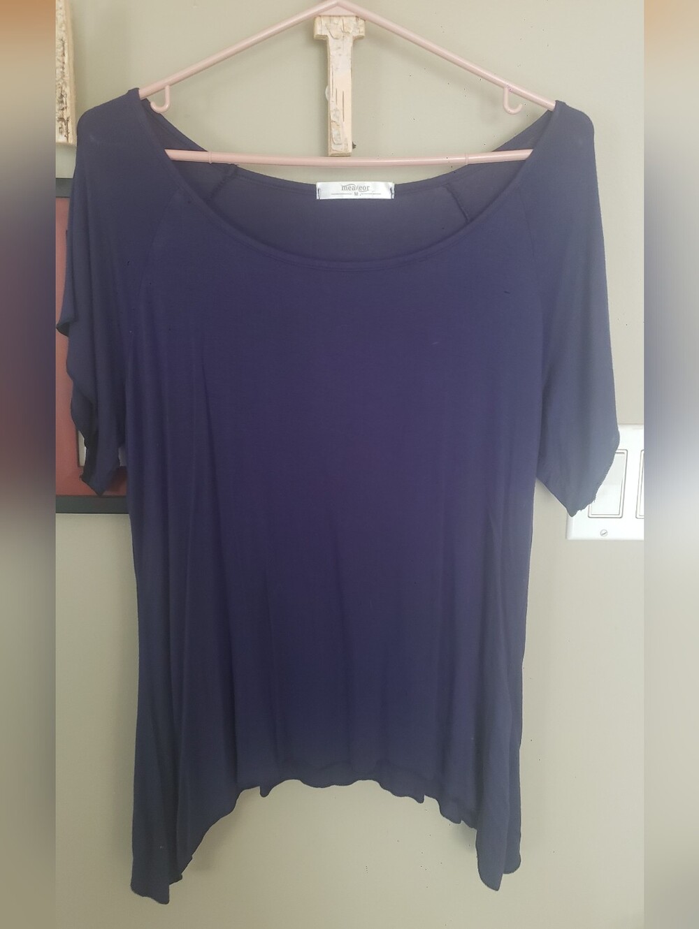 Lightweight Scoop Neck Women's Top - Navy
